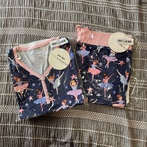 Little Sleepies Ballerina women’s PJ Set - Navy and Light Pink
